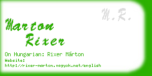 marton rixer business card