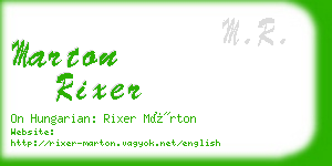 marton rixer business card